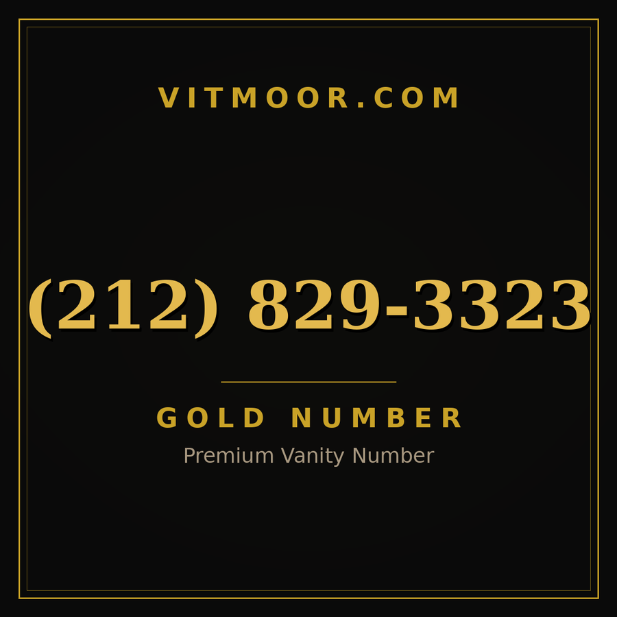 VITMOOR Gold premium number (212) 829-3323