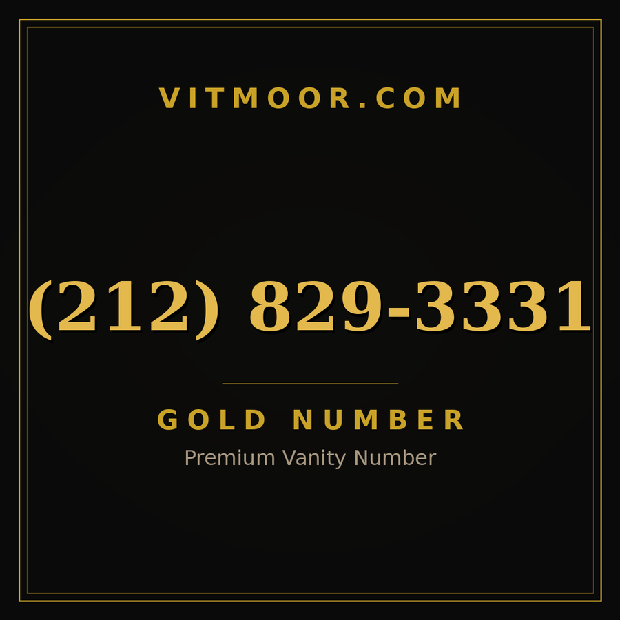 VITMOOR Gold premium number (212) 829-3331