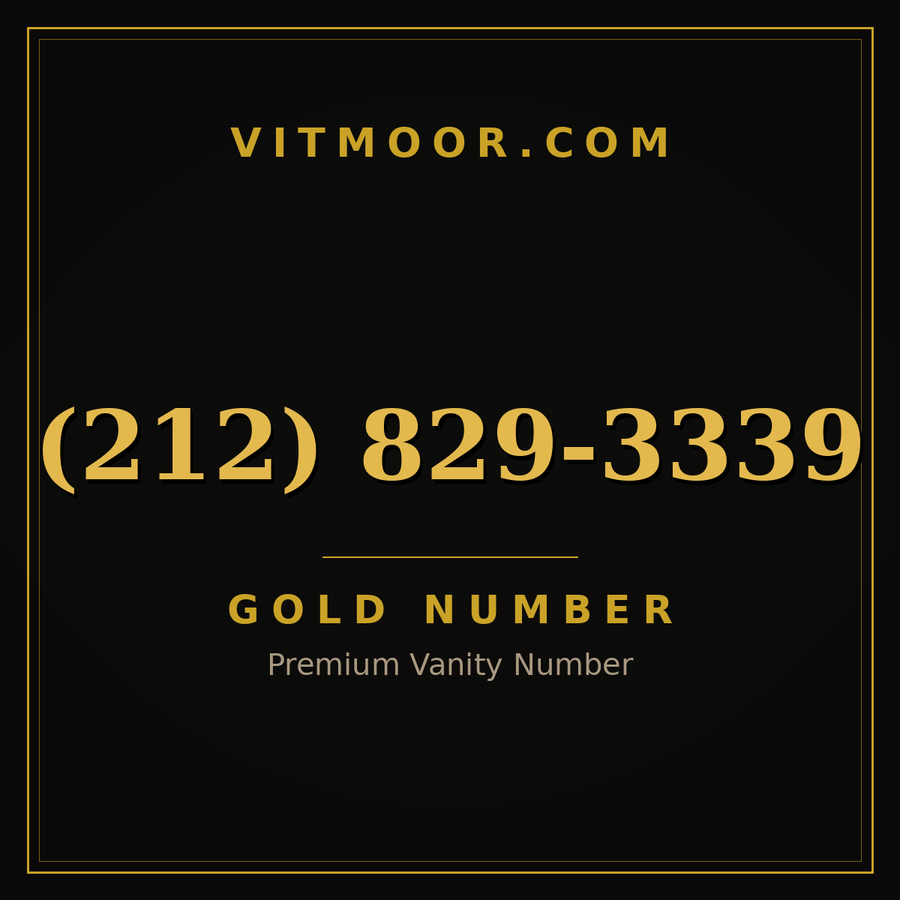 VITMOOR Gold premium number (212) 829-3339