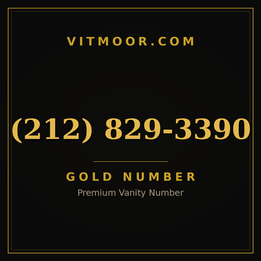 VITMOOR Gold premium number (212) 829-3390