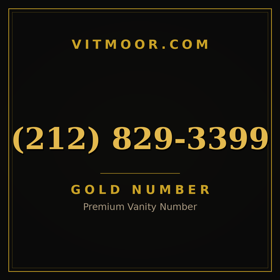 VITMOOR Gold premium number (212) 829-3399