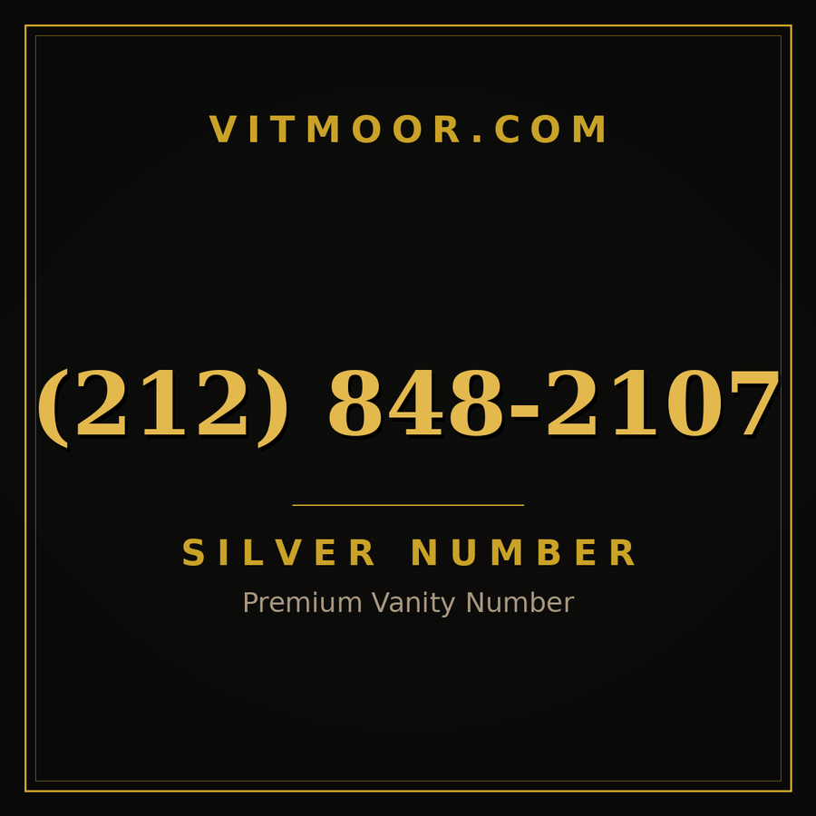 VITMOOR Silver premium number (212) 848-2107