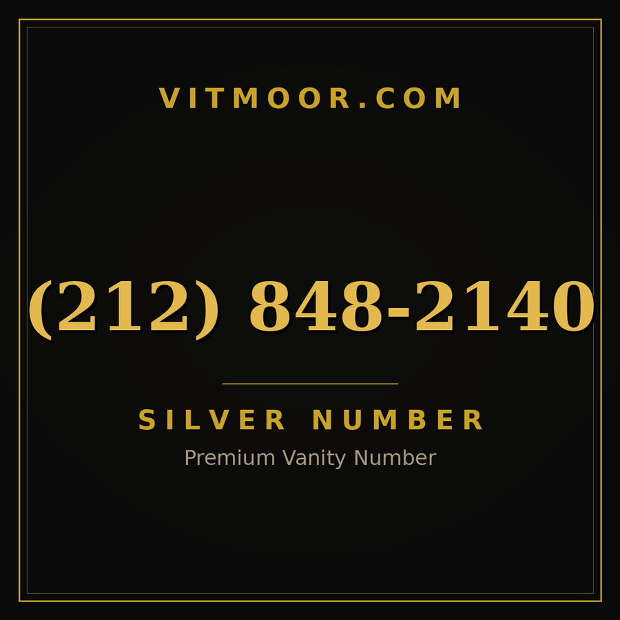 VITMOOR Silver premium number (212) 848-2140