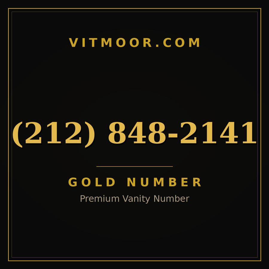 VITMOOR Gold premium number (212) 848-2141