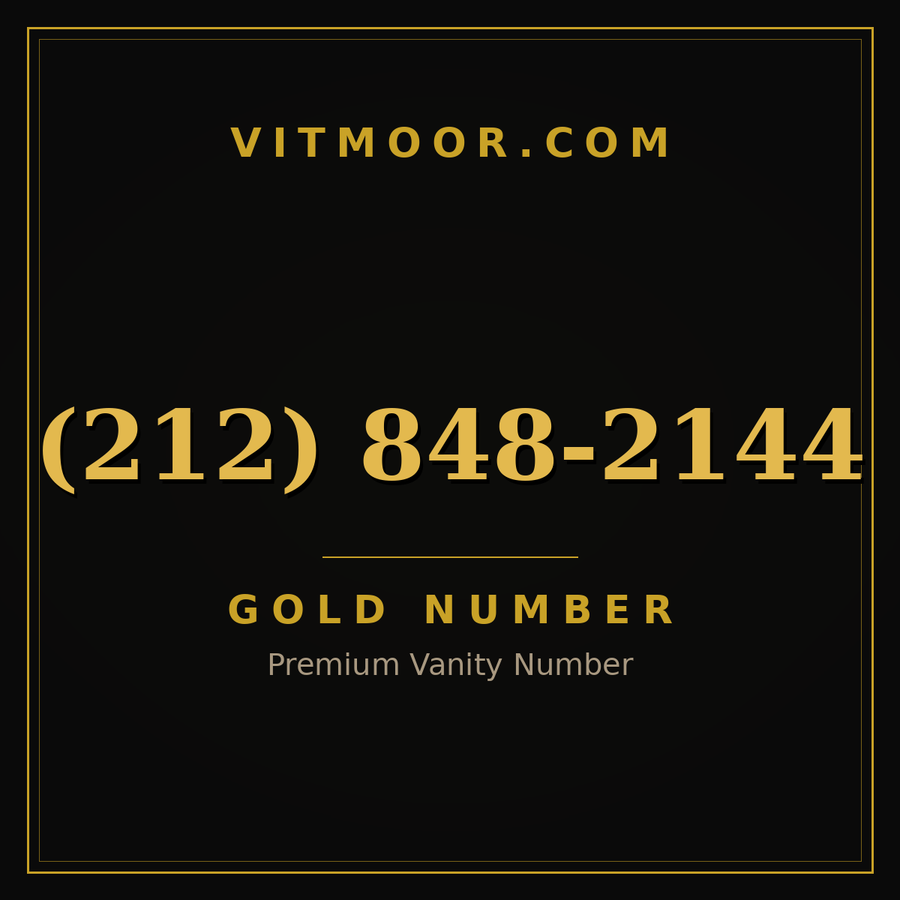 VITMOOR Gold premium number (212) 848-2144