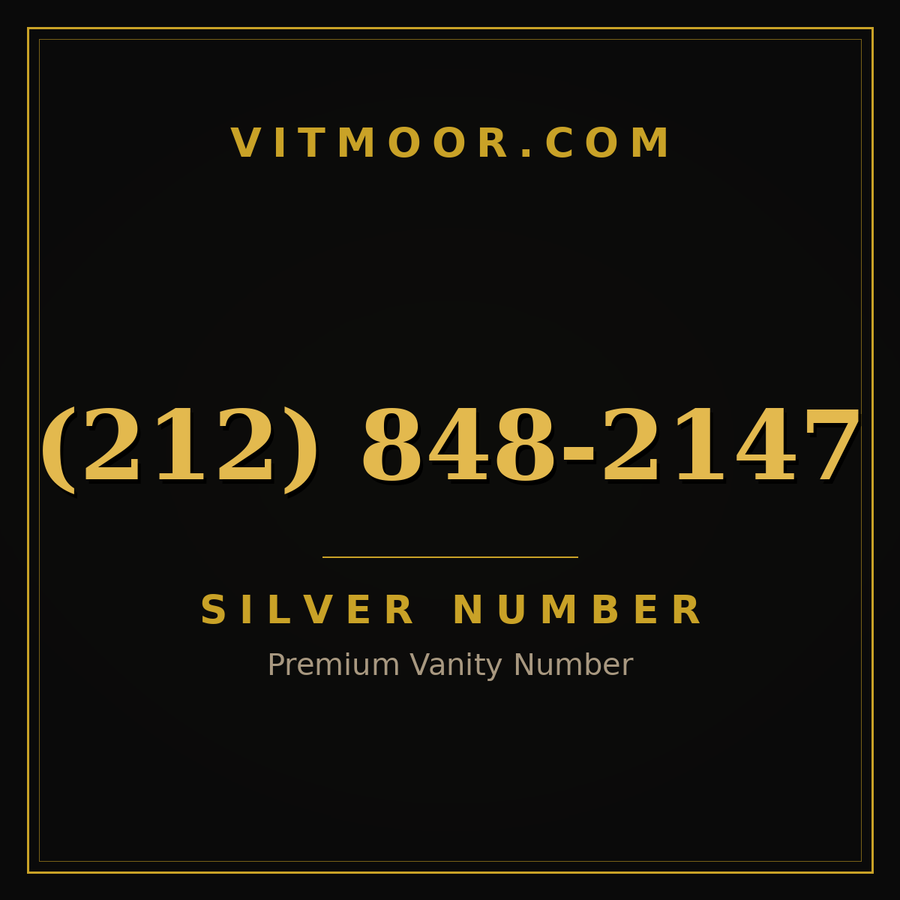VITMOOR Silver premium number (212) 848-2147