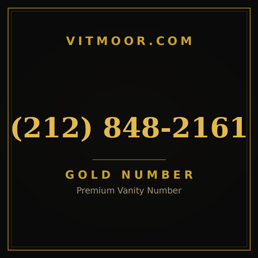 VITMOOR Gold premium number (212) 848-2161