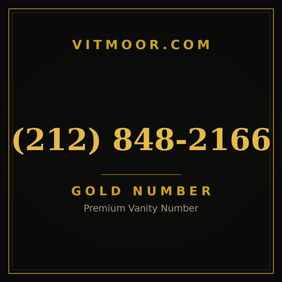 VITMOOR Gold premium number (212) 848-2166