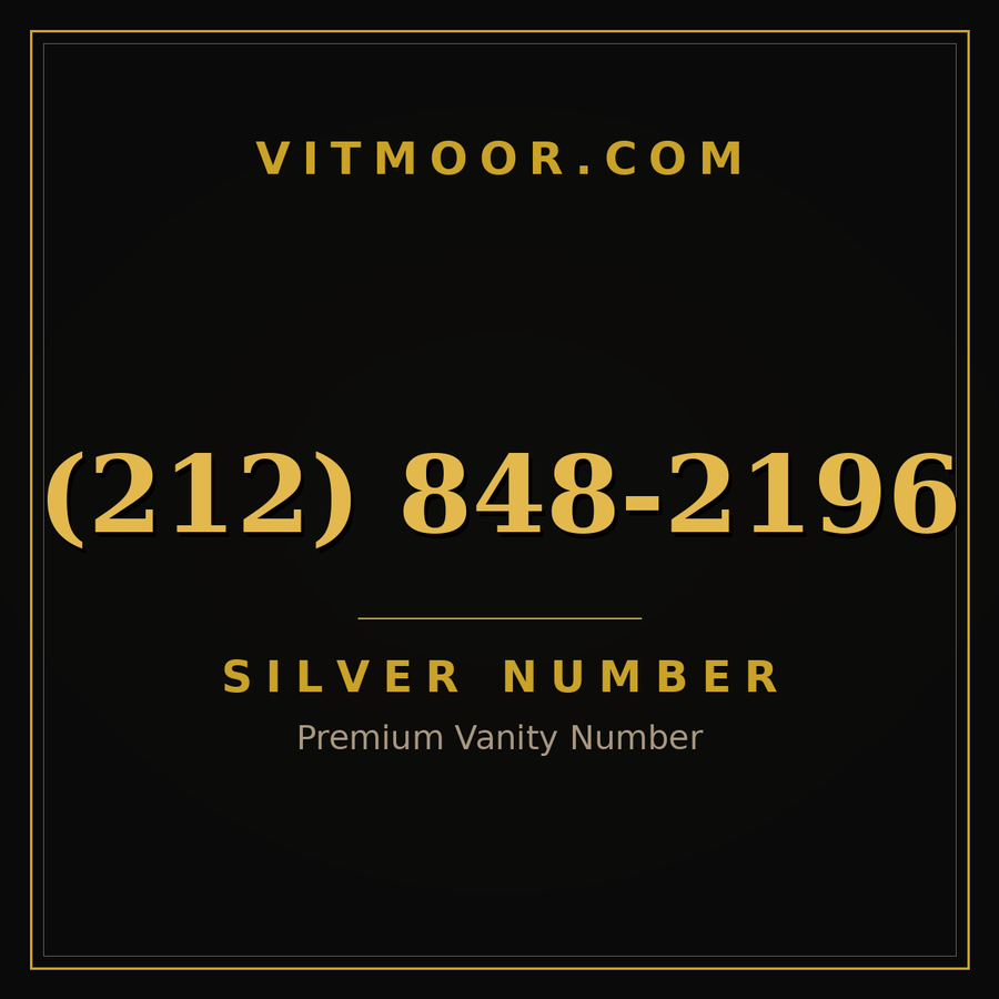 VITMOOR Silver premium number (212) 848-2196