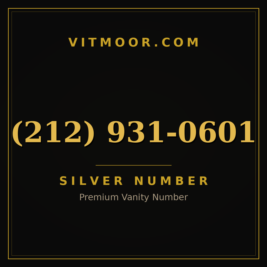 VITMOOR Silver premium number (212) 931-0601