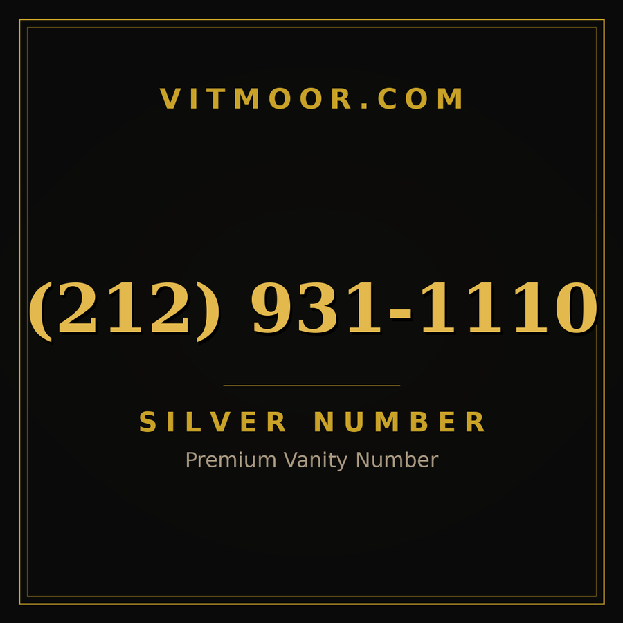 VITMOOR Silver premium number (212) 931-1110