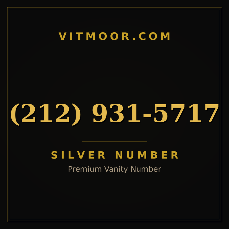 VITMOOR Silver premium number (212) 931-5717