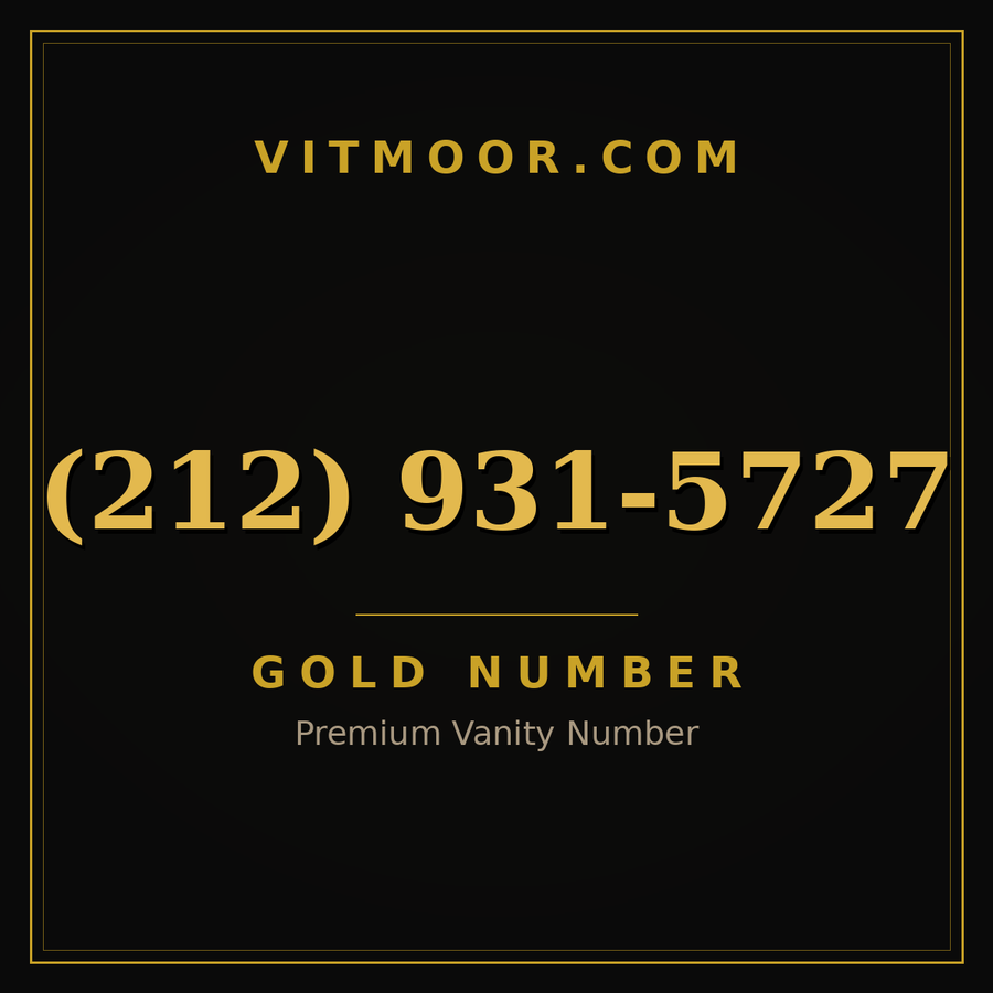 VITMOOR Gold premium number (212) 931-5727