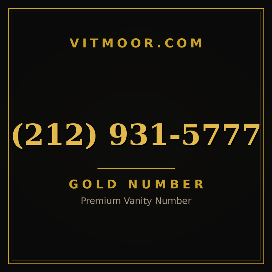 VITMOOR Gold premium number (212) 931-5777