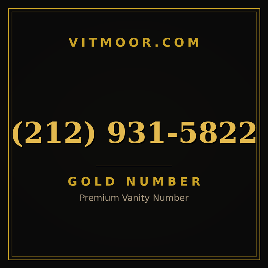 VITMOOR Gold premium number (212) 931-5822