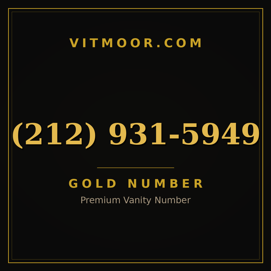 VITMOOR Gold premium number (212) 931-5949