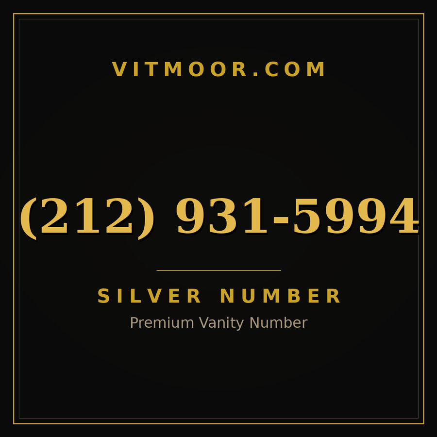 VITMOOR Silver premium number (212) 931-5994