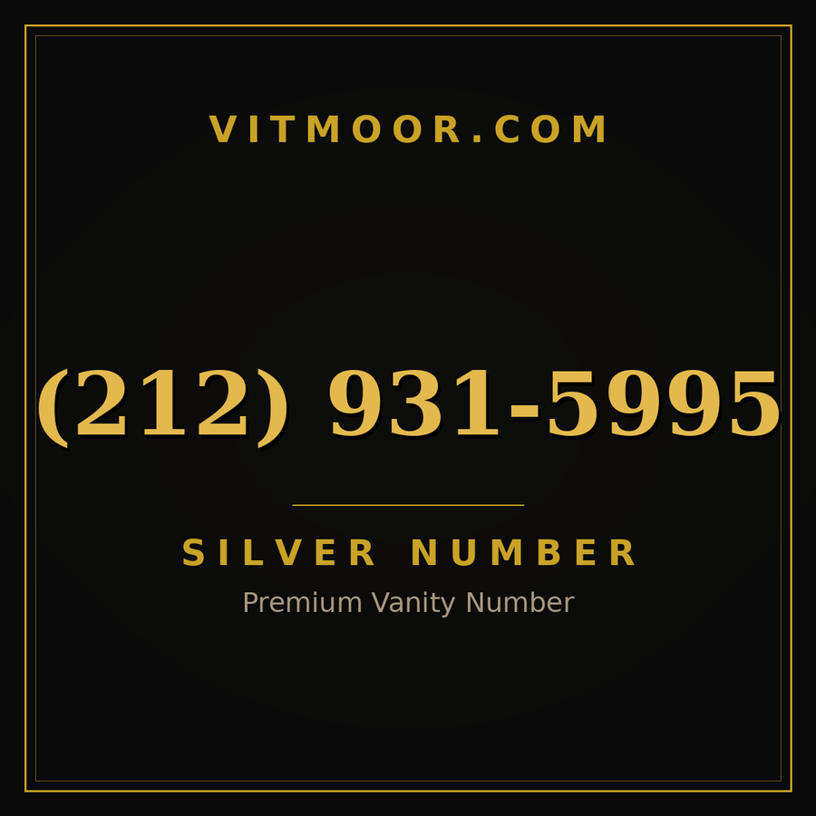 VITMOOR Silver premium number (212) 931-5995