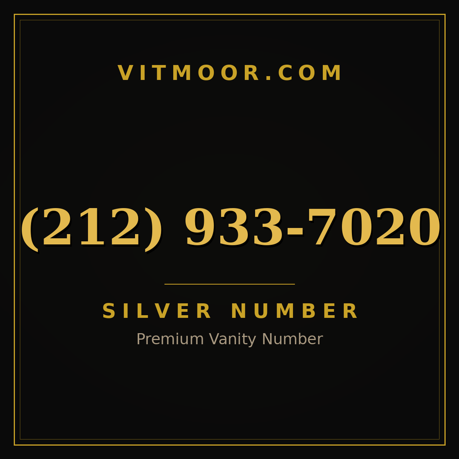 VITMOOR Silver premium number (212) 933-7020