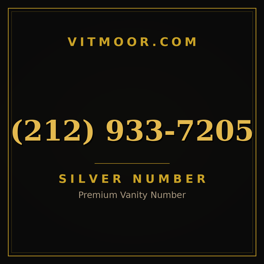 VITMOOR Silver premium number (212) 933-7205