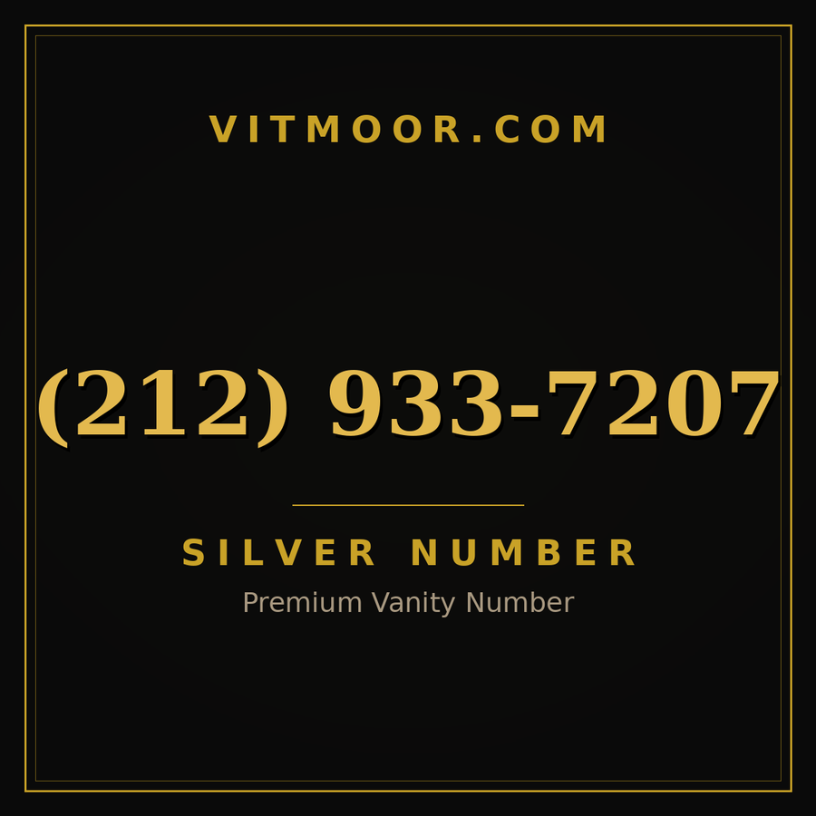 VITMOOR Silver premium number (212) 933-7207