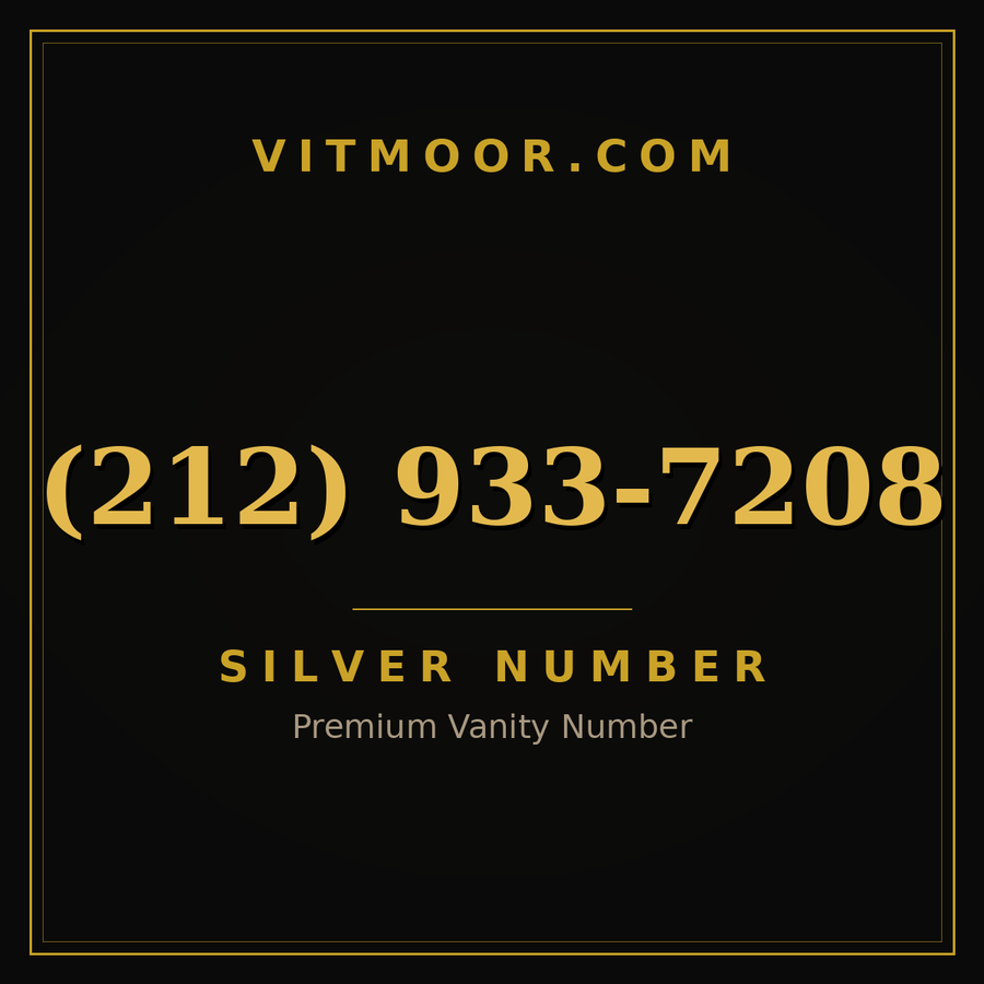 VITMOOR Silver premium number (212) 933-7208
