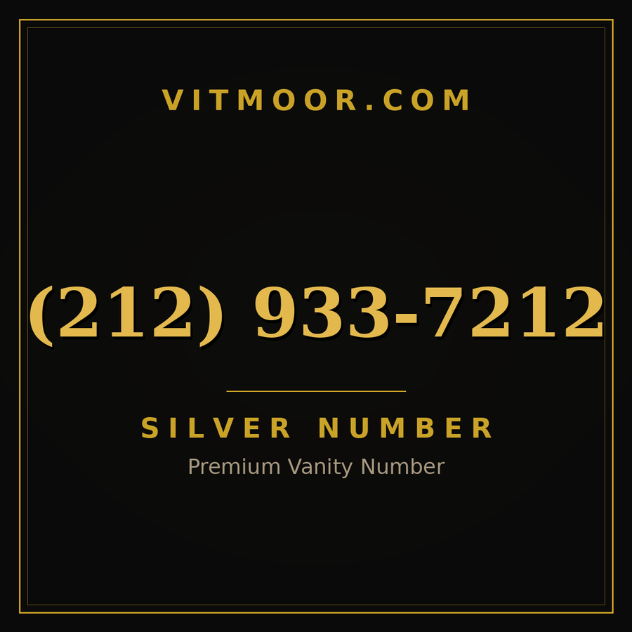 VITMOOR Silver premium number (212) 933-7212