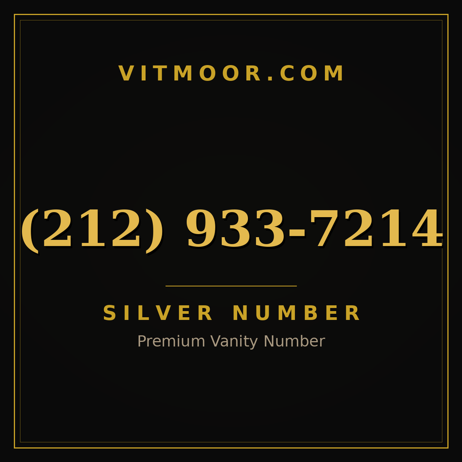 VITMOOR Silver premium number (212) 933-7214
