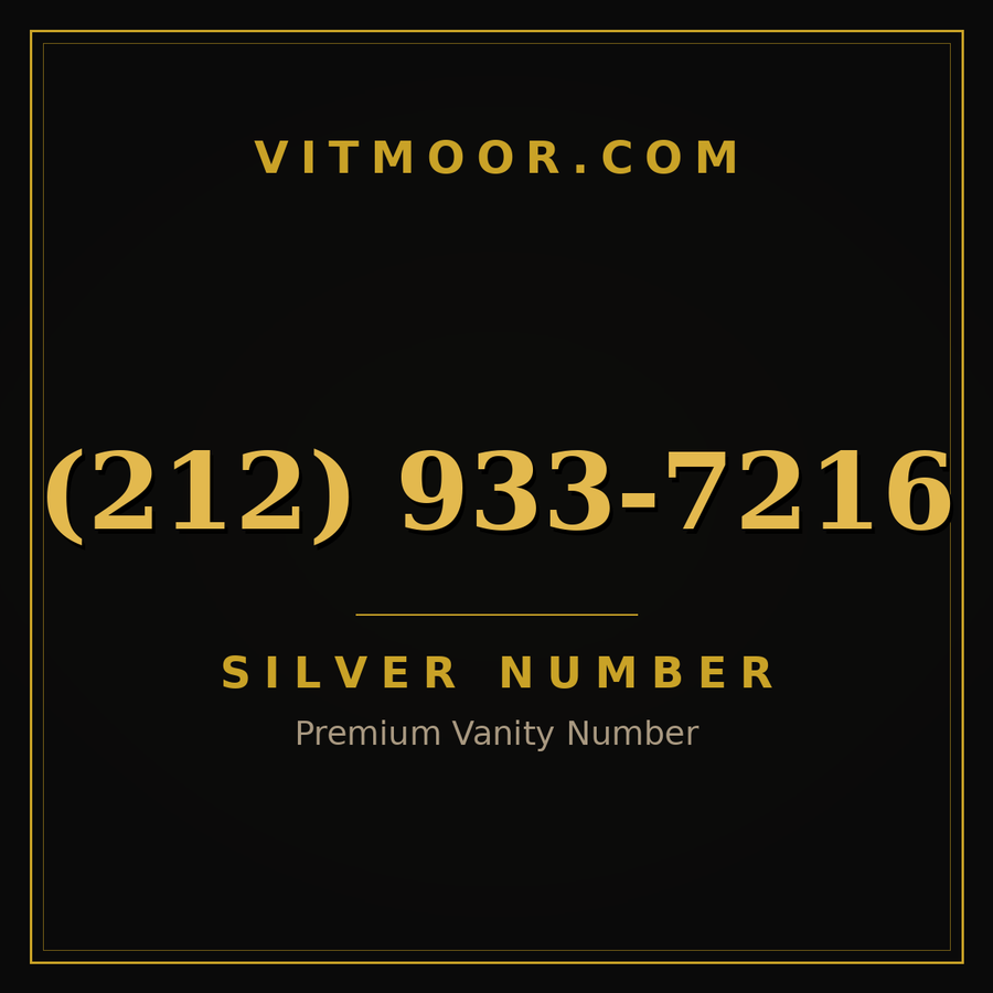 VITMOOR Silver premium number (212) 933-7216