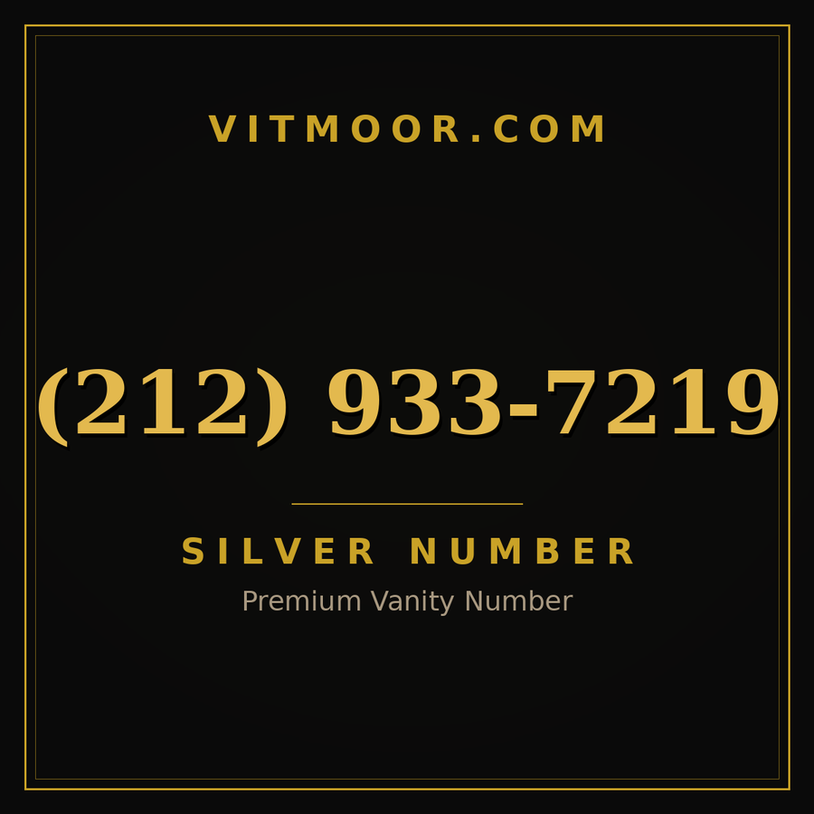 VITMOOR Silver premium number (212) 933-7219