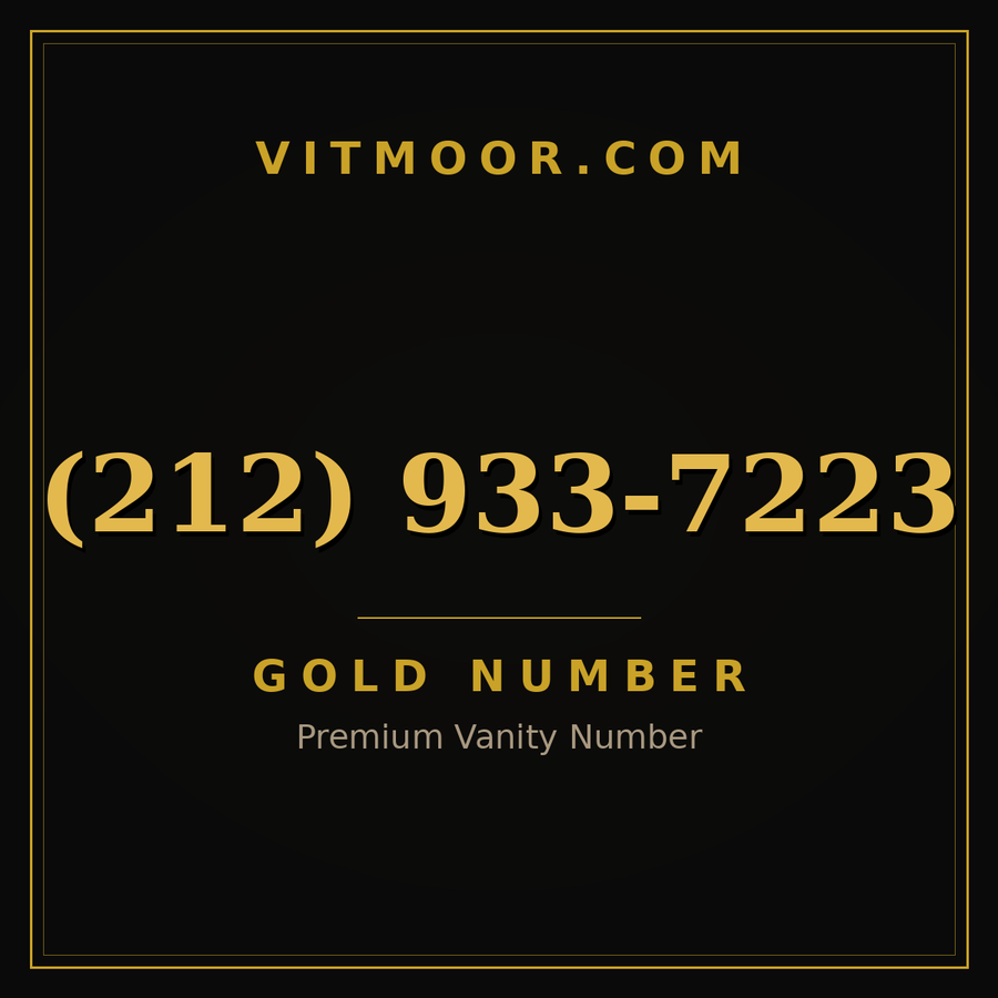 VITMOOR Gold premium number (212) 933-7223