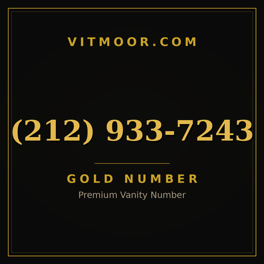 VITMOOR Gold premium number (212) 933-7243