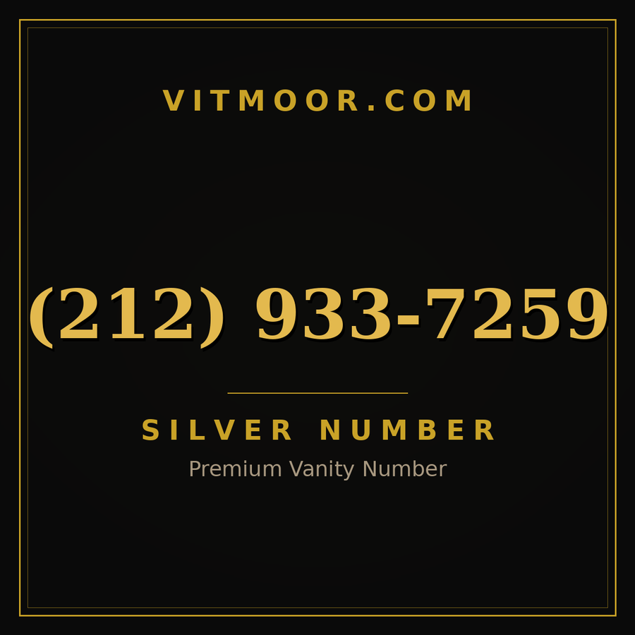 VITMOOR Silver premium number (212) 933-7259