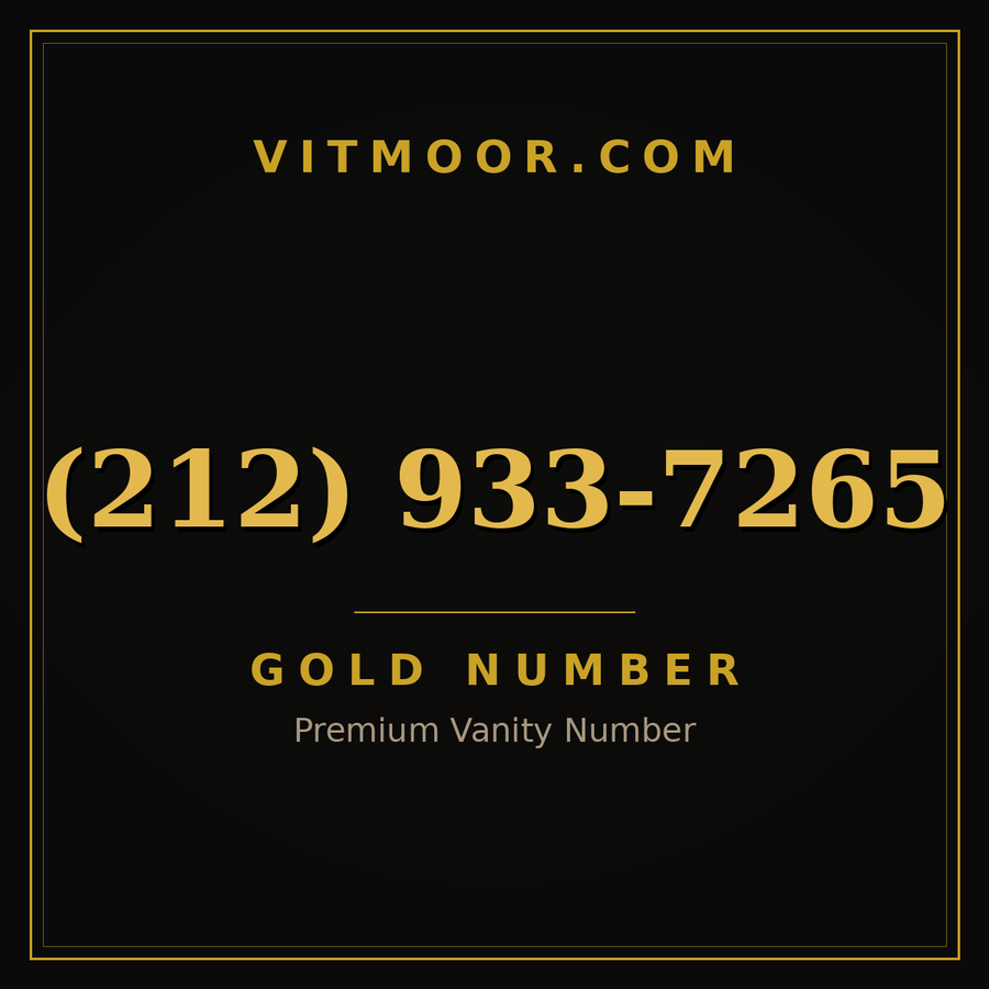 VITMOOR Gold premium number (212) 933-7265