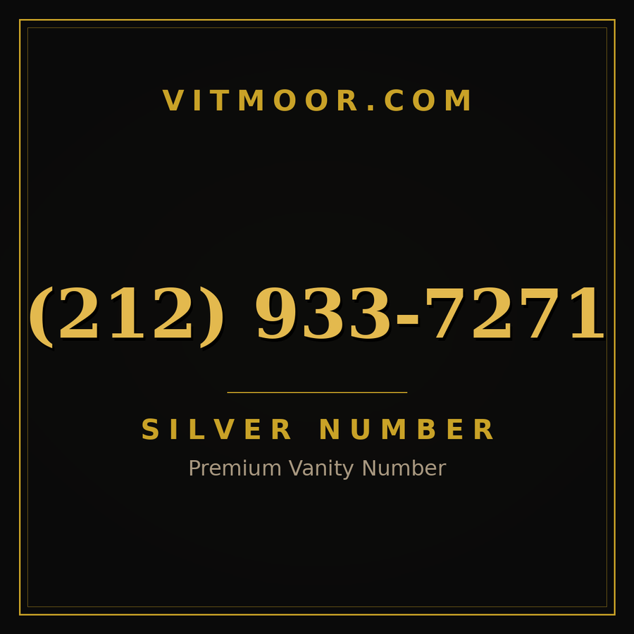 VITMOOR Silver premium number (212) 933-7271