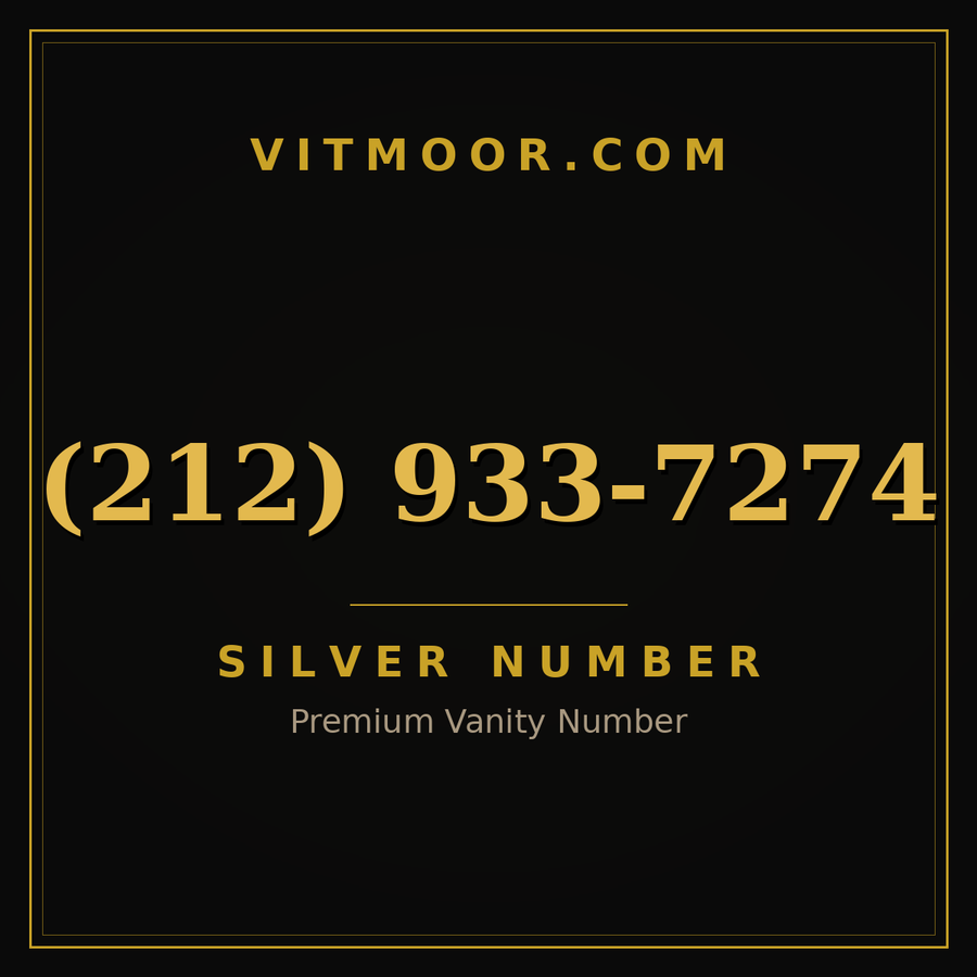 VITMOOR Silver premium number (212) 933-7274