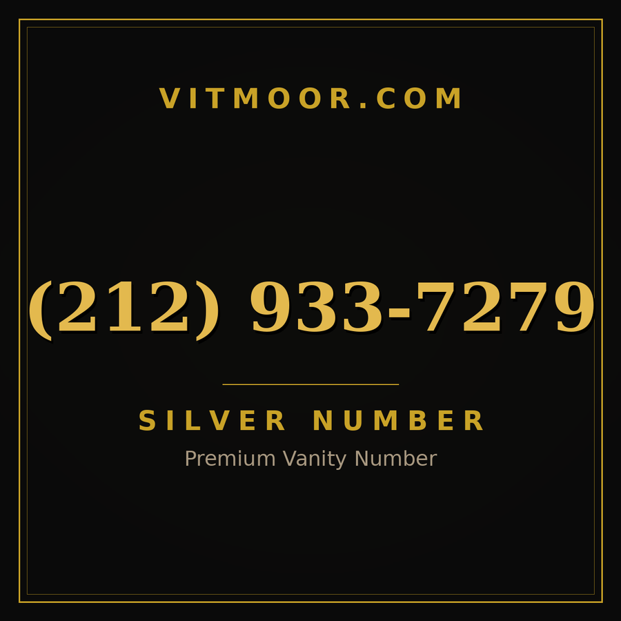 VITMOOR Silver premium number (212) 933-7279