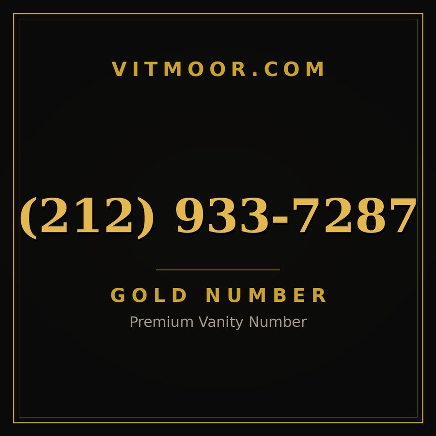 VITMOOR Gold premium number (212) 933-7287