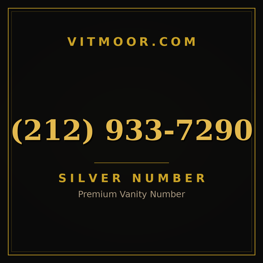 VITMOOR Silver premium number (212) 933-7290