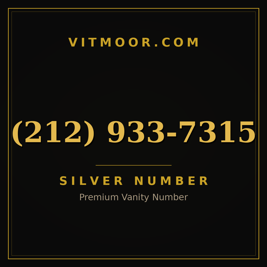 VITMOOR Silver premium number (212) 933-7315