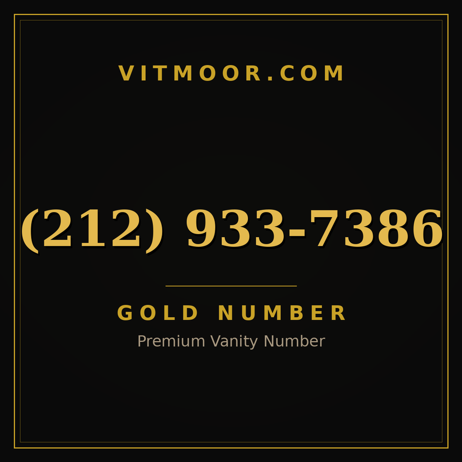 VITMOOR Gold premium number (212) 933-7386
