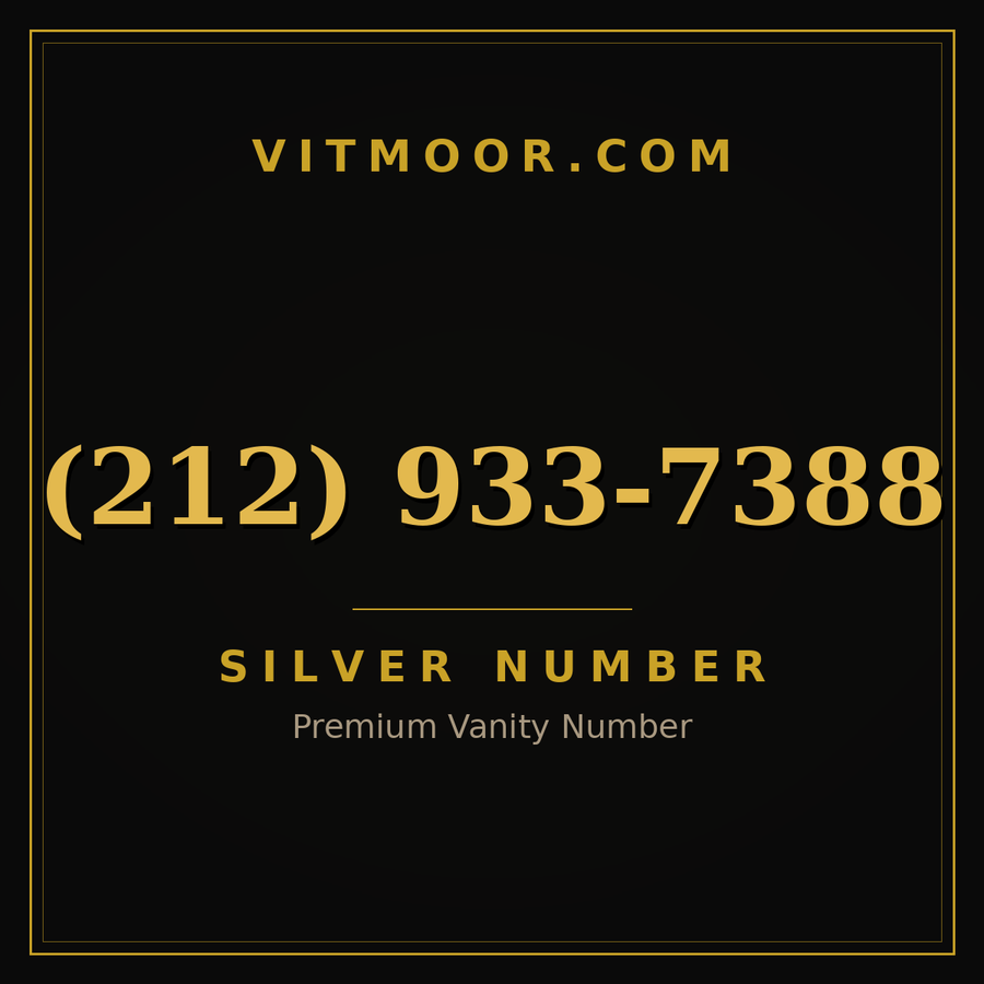 VITMOOR Silver premium number (212) 933-7388