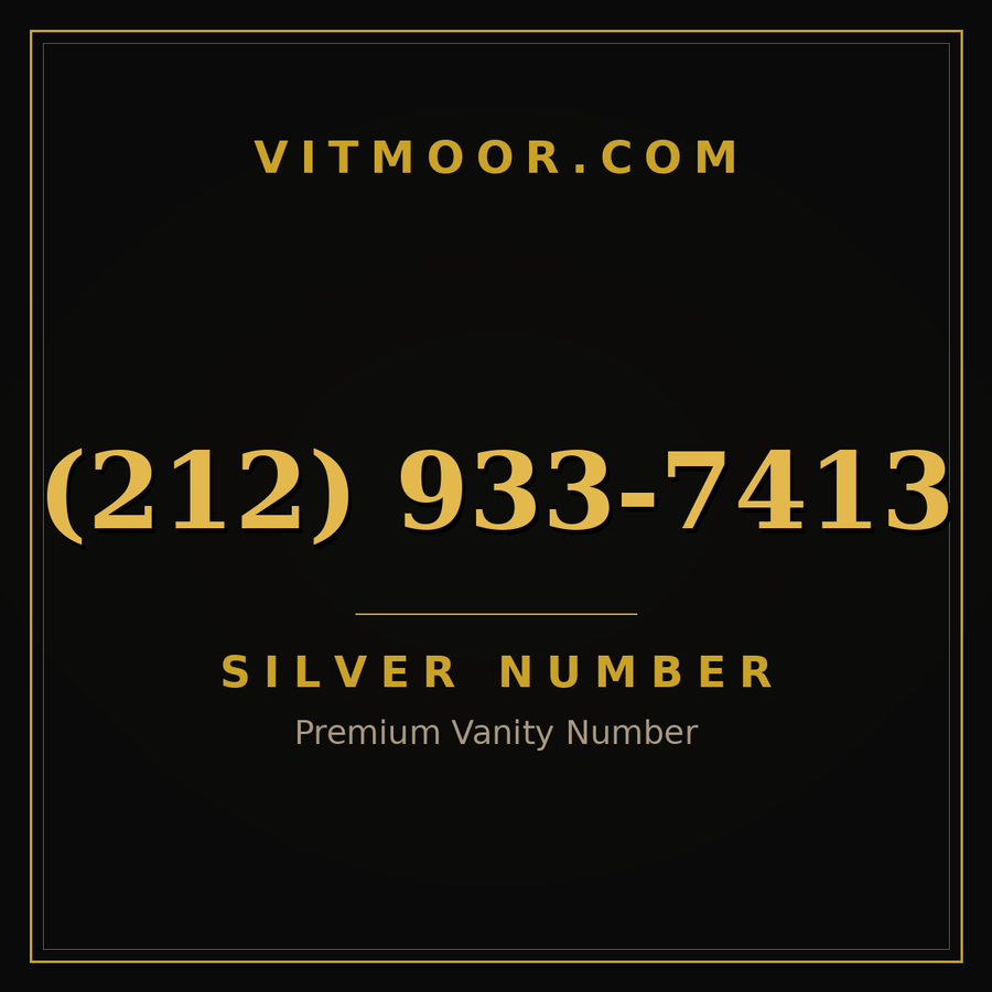 VITMOOR Silver premium number (212) 933-7413