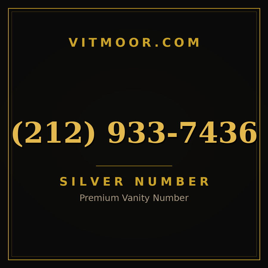 VITMOOR Silver premium number (212) 933-7436