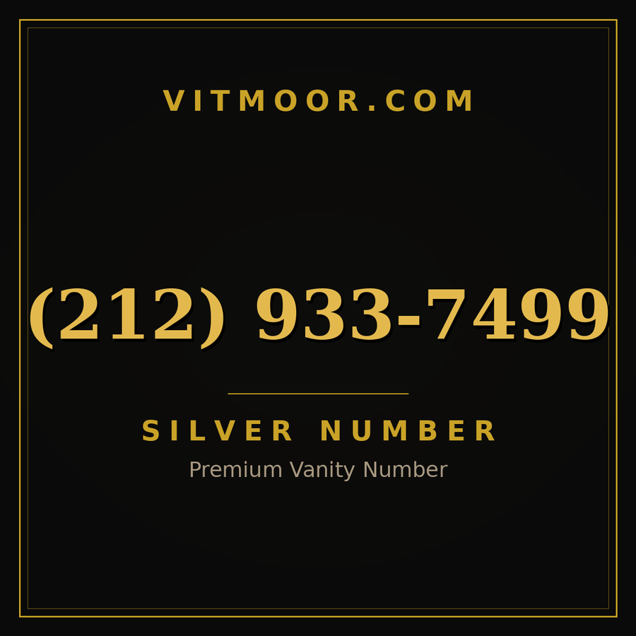 VITMOOR Silver premium number (212) 933-7499