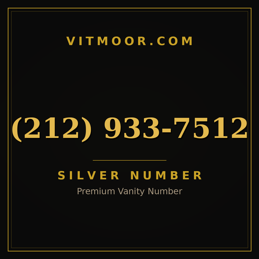 VITMOOR Silver premium number (212) 933-7512