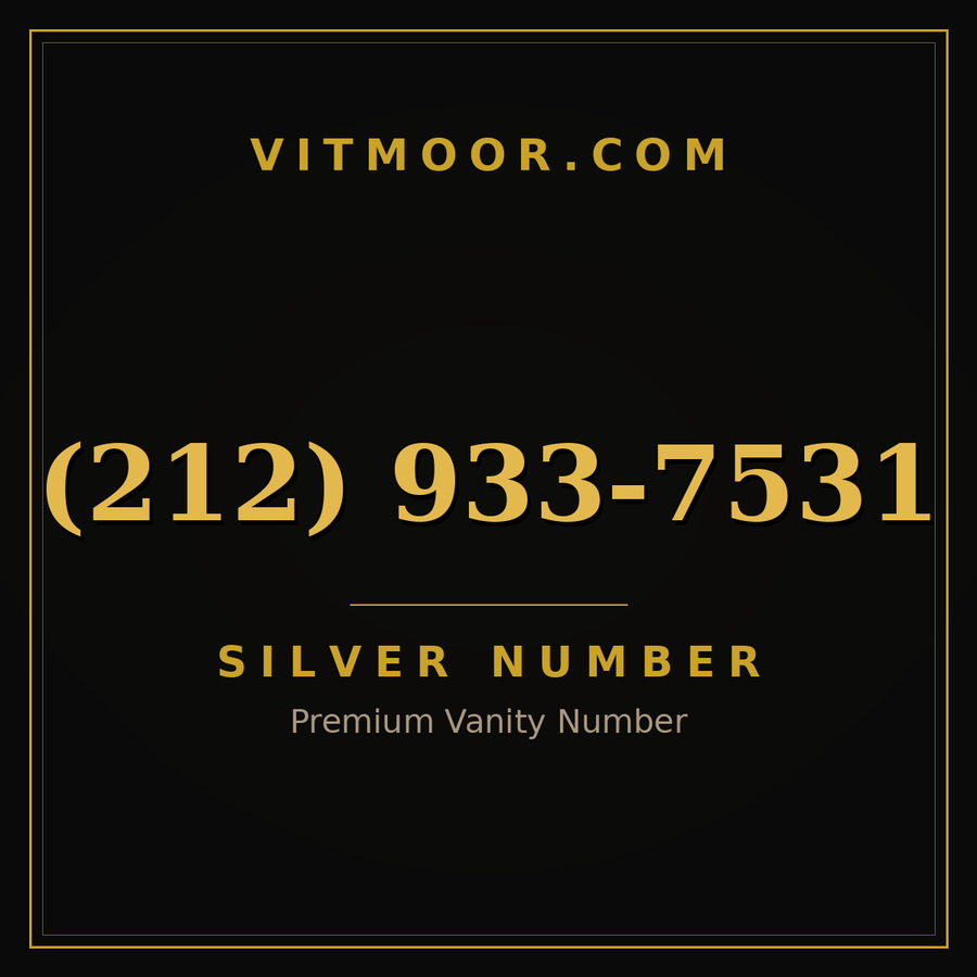 VITMOOR Silver premium number (212) 933-7531