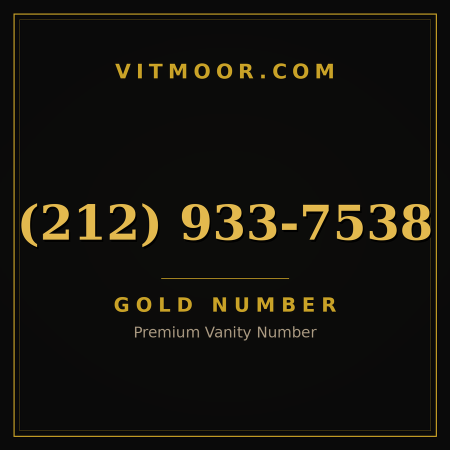 VITMOOR Gold premium number (212) 933-7538