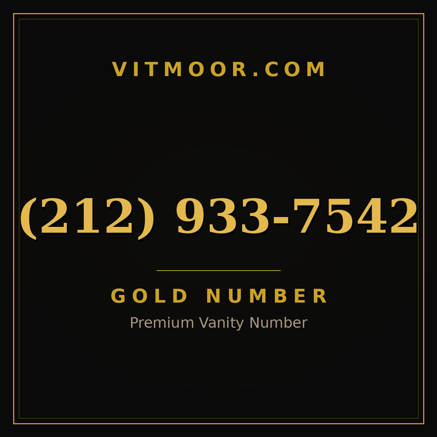 VITMOOR Gold premium number (212) 933-7542