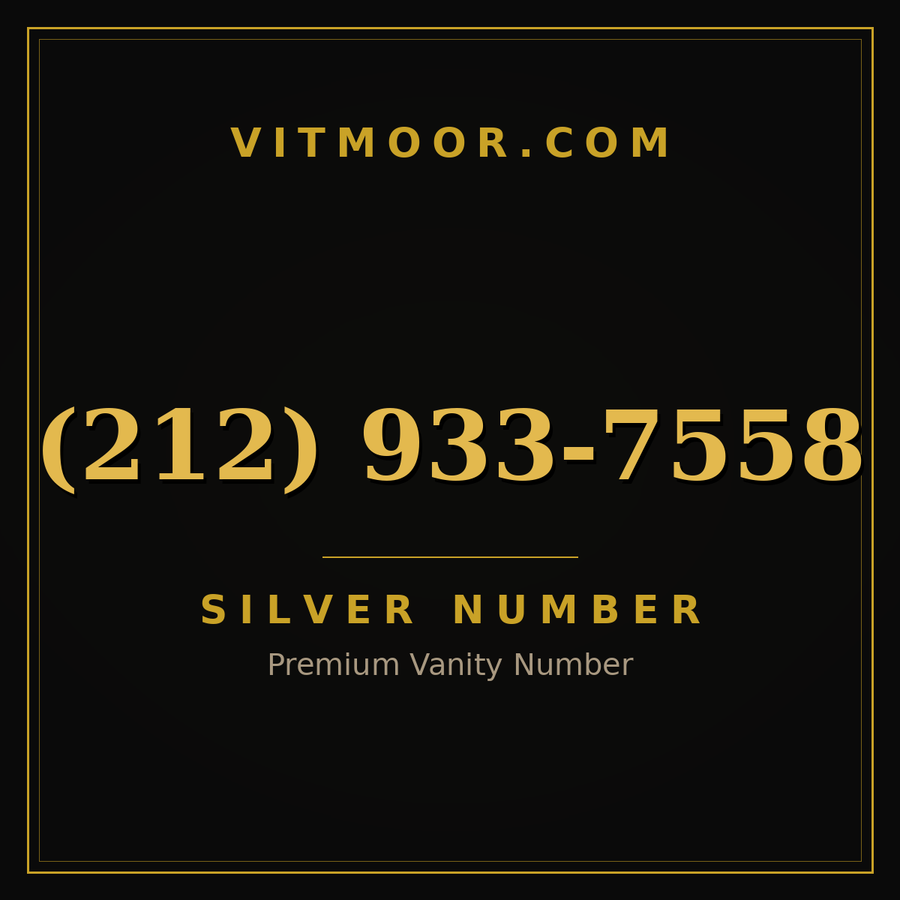 VITMOOR Silver premium number (212) 933-7558